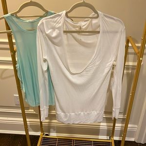 White Blouse + FREE Mint Green Tee
